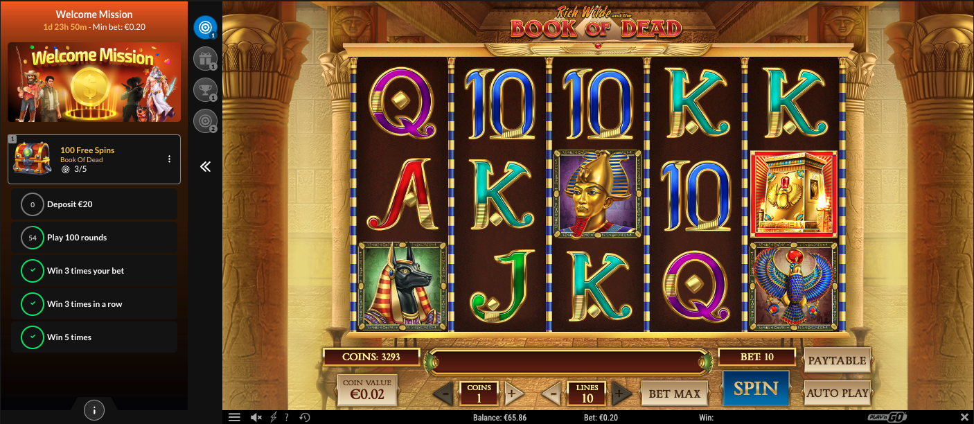 Interface de bienvenue Stake7